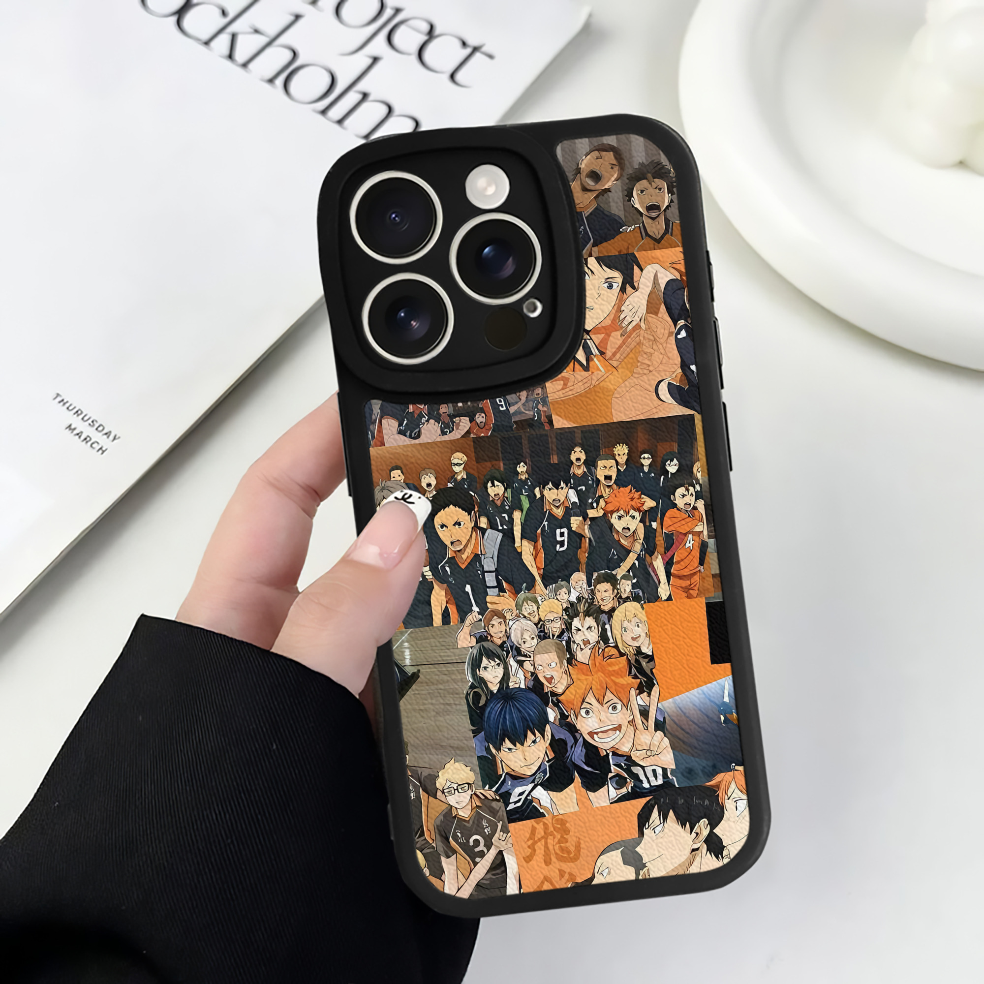 （画像用） ハイキュー!! Haikyu!! 【iPhone 16シリーズ対応】シリコンスマホケース（レザー調） 材質：シリコン